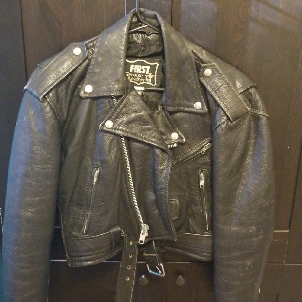 First Genuine Leather Biker Jacket